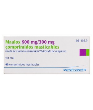 MAALOX CONCENTRADO 600/300 MG 40 COMPRIMIDOS MASTICABLES