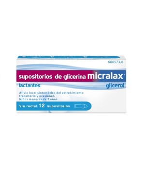 SUPOSITORIOS GLICERINA MICRALAX LACTANTES 0.9 G 12 SUPOSITORIOS